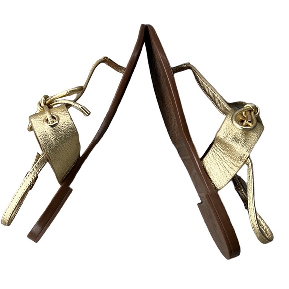 Kate Spade Carolina Metallic Gold Bow Thong Sandals - 7.5 - Picture 9 of 14